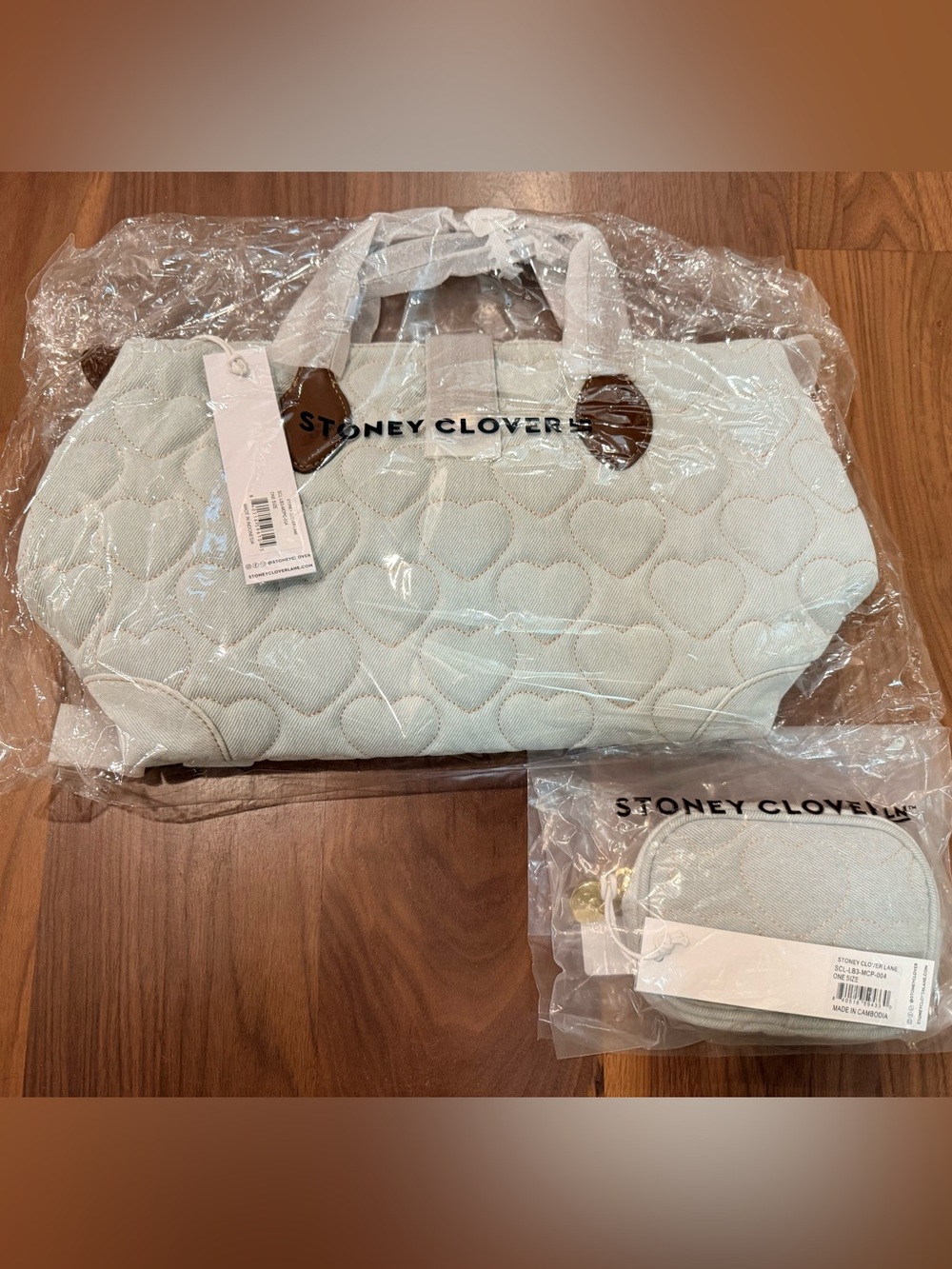 Stoney Clover Lane Quilted Heart Denim Pouchette 03 & micro pouch bundle